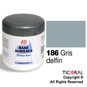 BASE ACRILICA AD 186 GRIS DELFIN 200ML X 3 UNIDADES